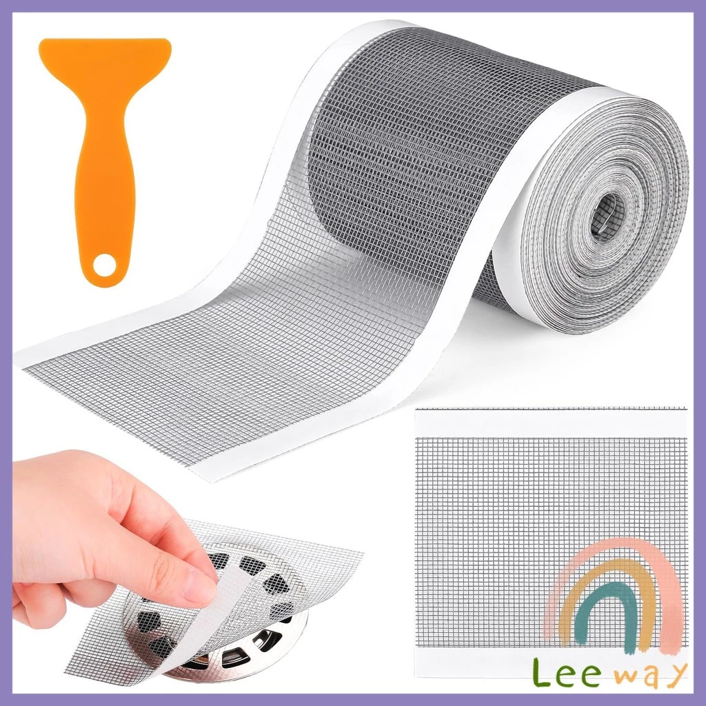 Leeway แผ่นตาข่ายกรอง มีกาวพร้อมติซ้อมมุ้งลวด หรือปิดท่อกันสิงอุดตันลงท่อ กันแมลง ในห้องครัว ห้องน้ํา drain sticker