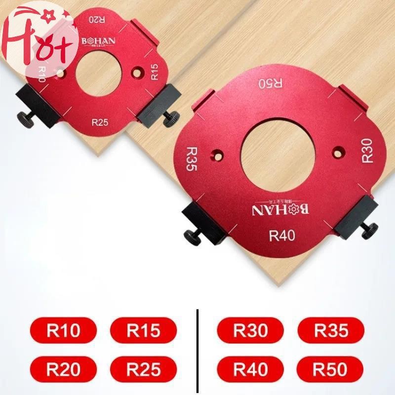 Ge 4in1 งานไม้ Router Arcs มุมตําแหน่งแม่แบบมุม Radius Routers R10-R50 รัศมี Jig ตําแหน่งเครื่องมือ Square