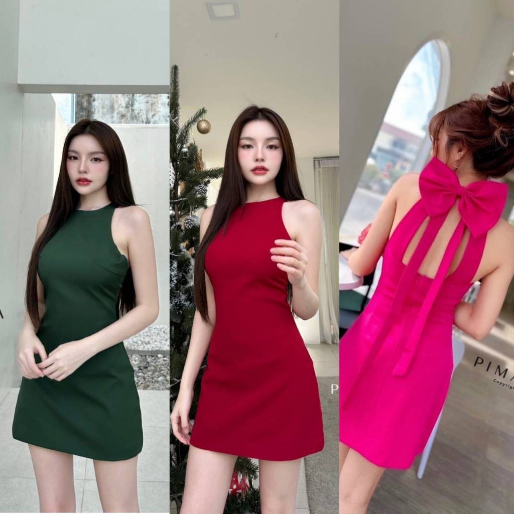 (xs-l) พร้อมส่ง Pimala53 54 เดรสแขนกุดทรงเรียบๆแต่น่ารักมาก Cafe