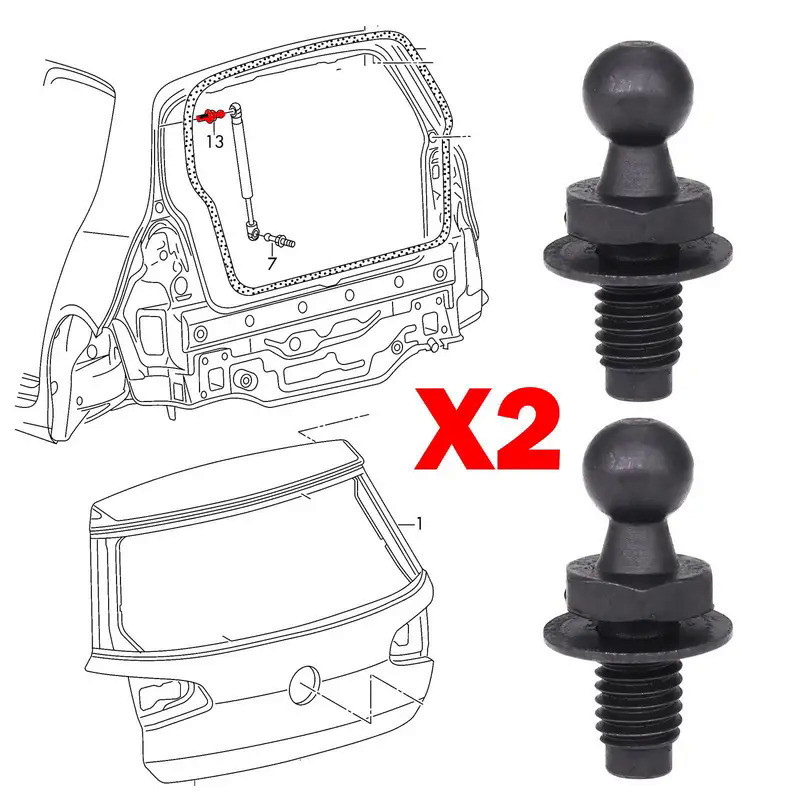 2X For VW Golf 3 MK4 MK5 MK6 MK7 Rabbit Bonnet hood tailgate trunk lid screw Connector strut ball st
