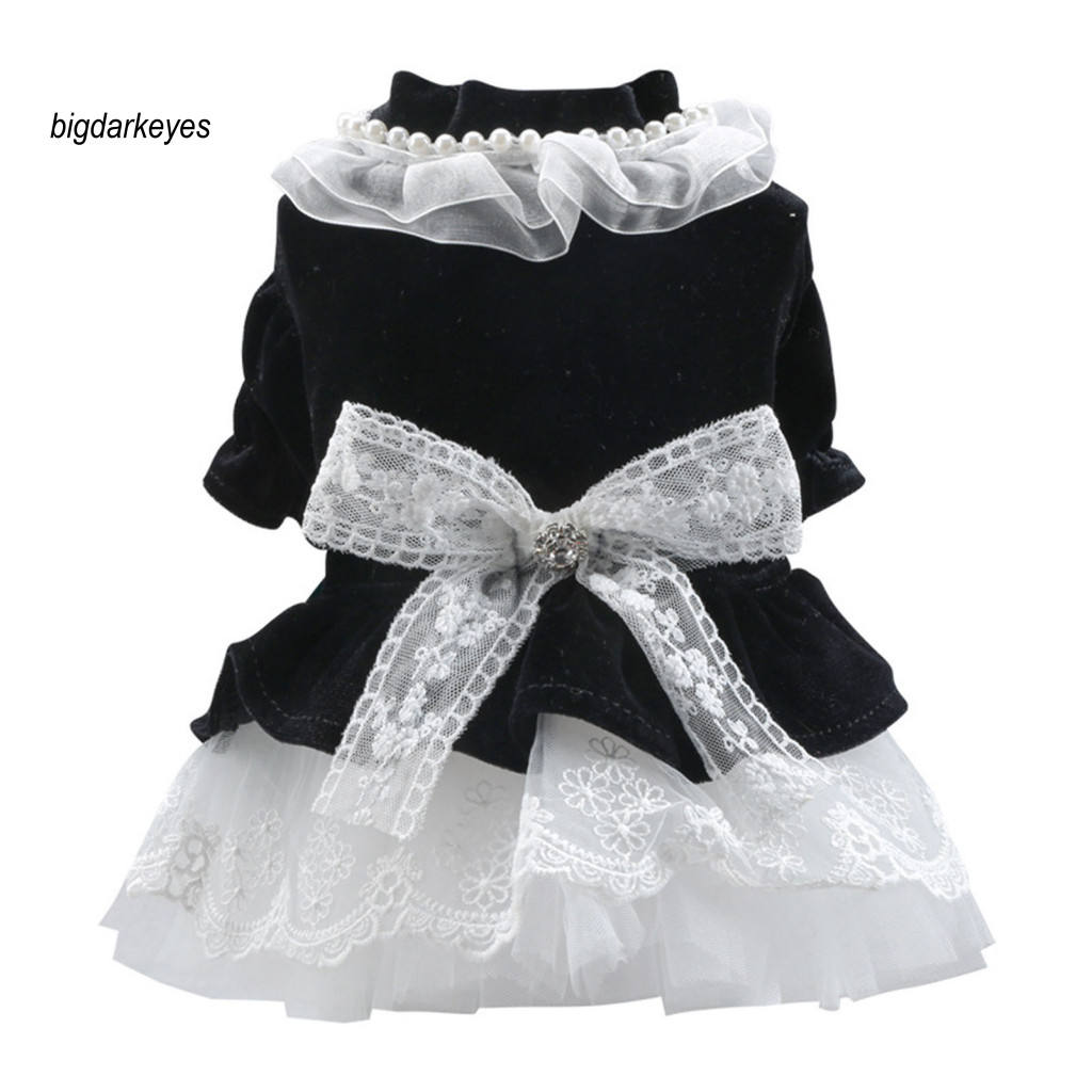 Elegant Dog Dress Daily Wear Bowknot Pet Dog Cat Tulle Princess Dress Soft