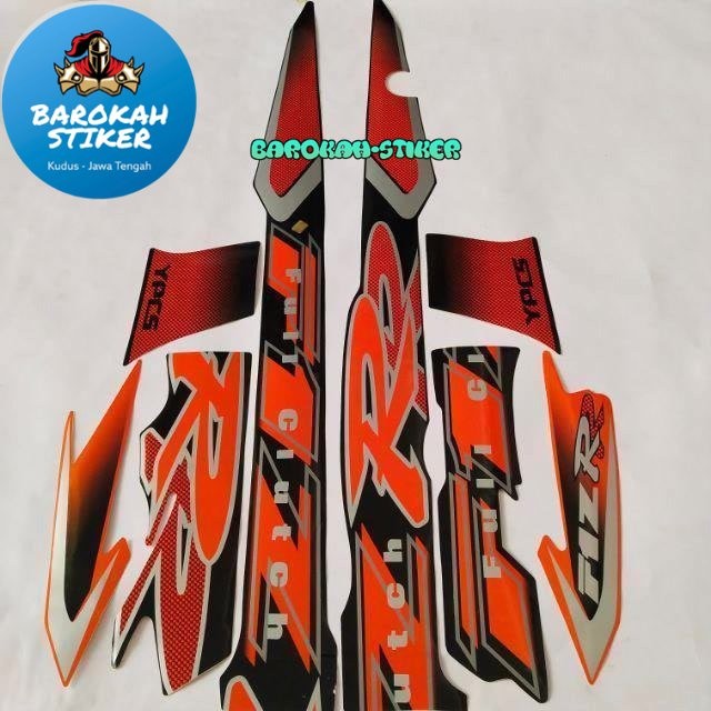 Striping สติกเกอร์รายการเสารถจักรยานยนต์ Yamaha F1ZR fizr fiz r f1 zr 2002 สีดําสีส้มรายการร่างกายคุ