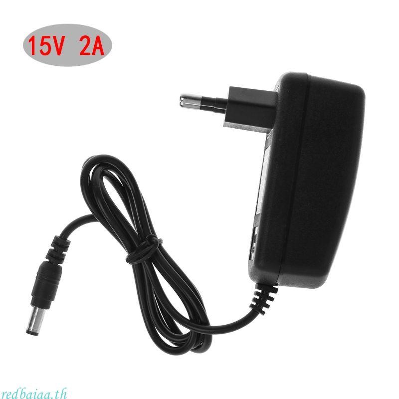 Redbaiaa AC สําหรับ DC 15V 2A 5 5x2 5 มม.Unviersal Wall Charger อะแดปเตอร์สําหรับไฟ LED กล้องพกพาง่าย