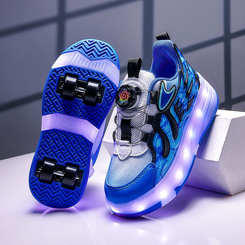 Runaway Shoes Boys 2025 เด็กกีฬาโรลเลอร์สเก็ตนักเรียนกระพริบ