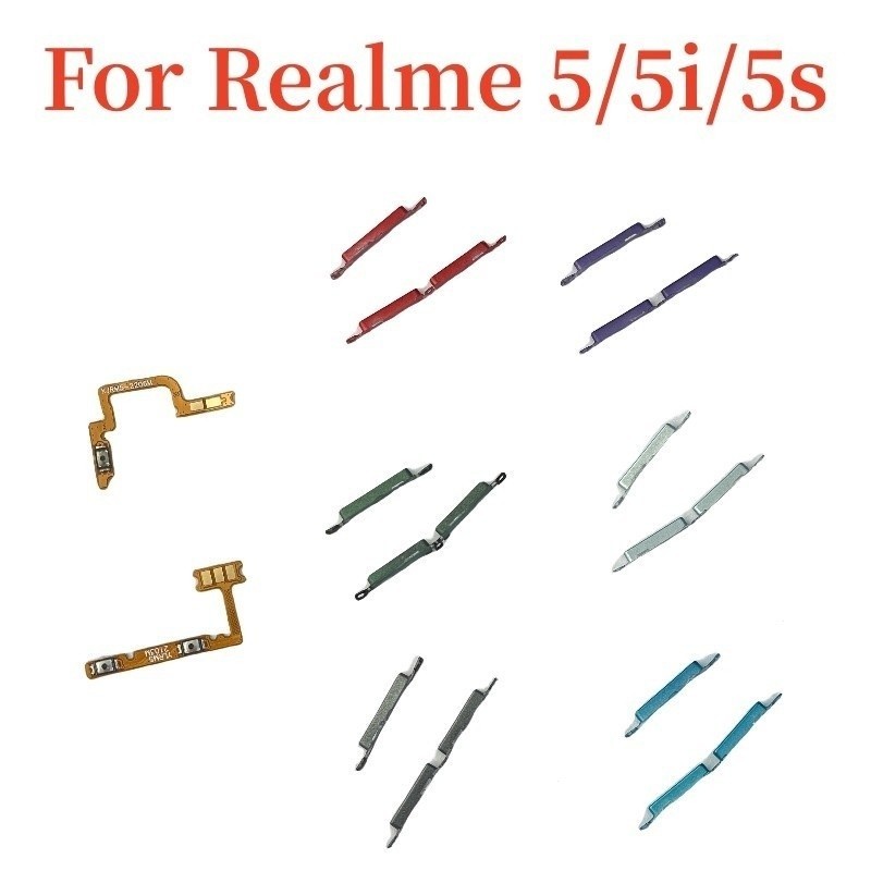 Oppo realme 5 5i 5s C3 ปุ่มเปิดปิดปุ่มสวิทช์ด้านข้าง Key Volume Up Down Flex Cable โทรศัพท์มือถือส่วน