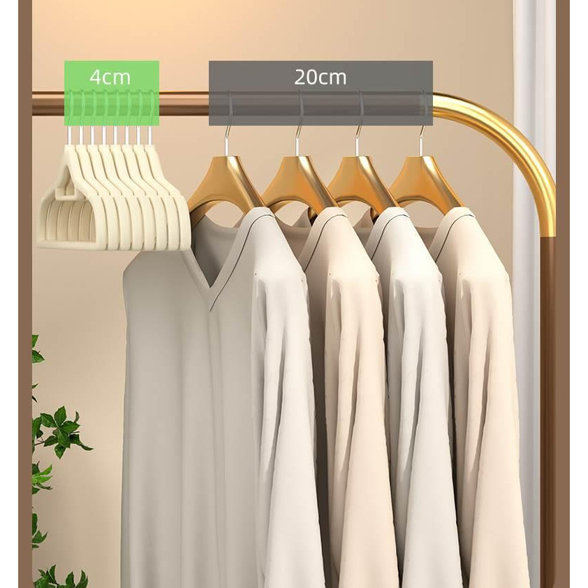 [มีช่องกันลื่น] ไม้แขวนเสื้อ 10-20 ชุด ไม้แขวนเสื้อกันลื่น โครงสร้างเหล็กเคลือบ สามารถหมุนได้ 360 องศา - รูปที่ 3