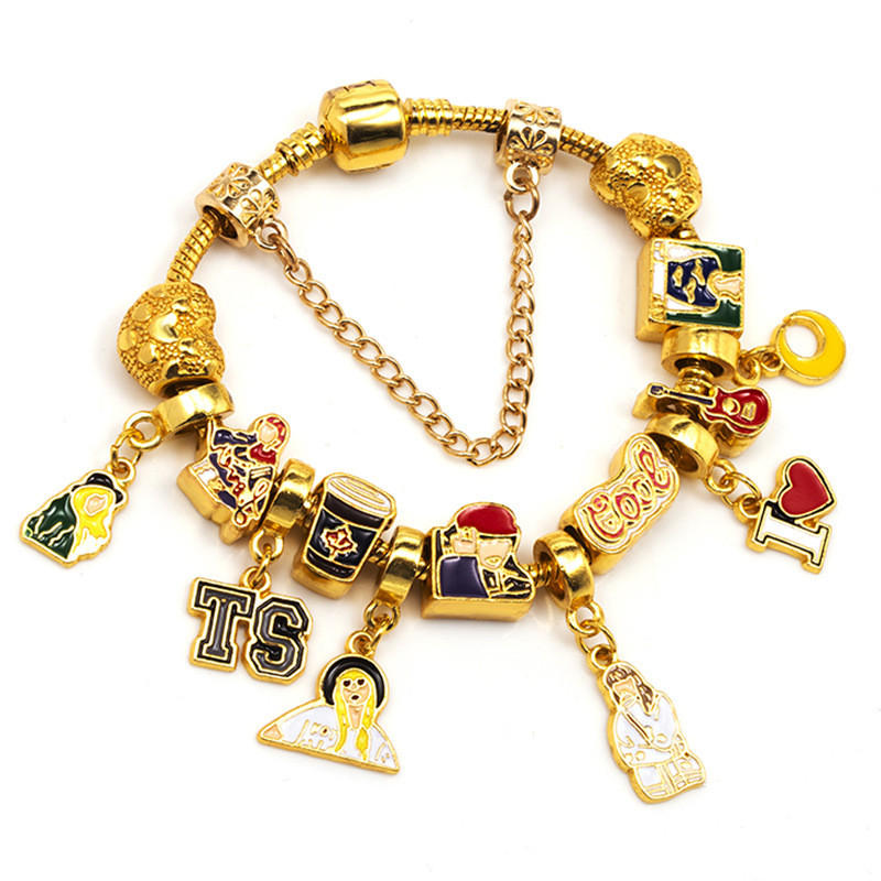 สินค้าใหม่ Creative Singer 1989 สร้อยข้อมือลูกปัดหลวม TS Pans Beaded diy แฟชั่นสุภาพสตรีสร้อยข้อมือเครื่องประดับ