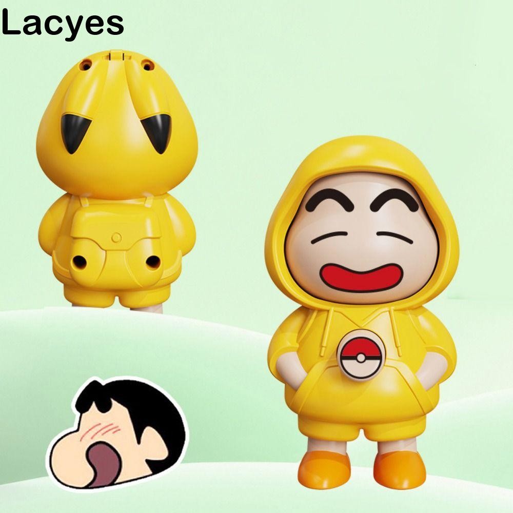 Lacyes Crayon Shin-chan ตุ๊กตาเปลี่ยนหน้า, พร้อมพวงกุญแจพลาสติกของเล่นแต่งหน้าหน้าชินจัง, ของเล่นโต้ตอบ 4 ใบหน้าสไตล์จีนมินิเปลี่ยนหน้าของเล่นของขวัญวันเกิดเพื่อน