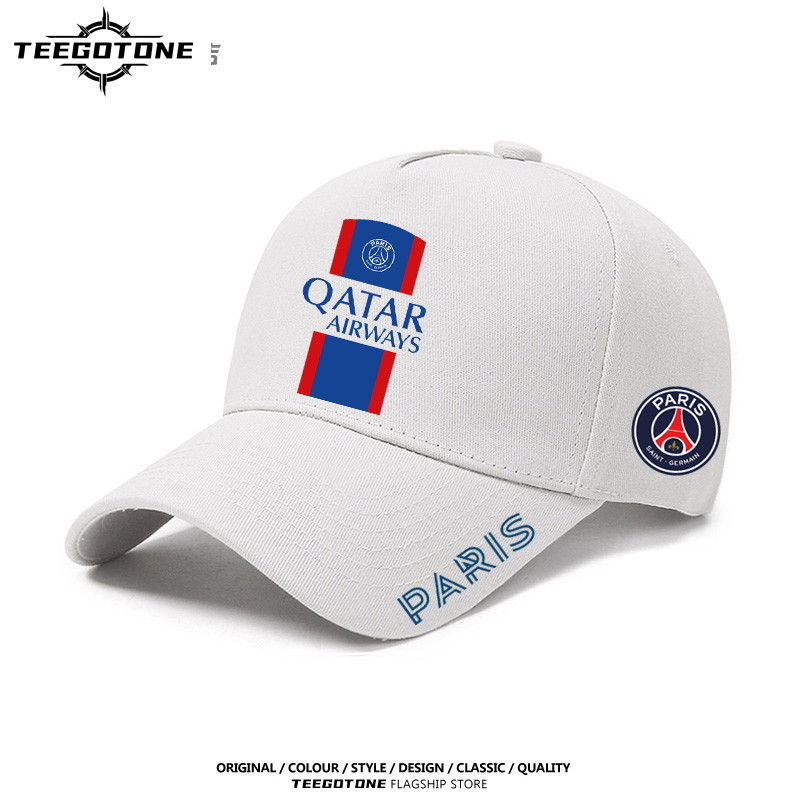 Paris Saint Germain 23 ซีซั่นบ้าน Messi Mbappe Neymar แฟนกลางแจ้ง duckbill หมวกม่านบังแดดผ้าฝ้ายพิมพ์เบสบอลหมวก 051