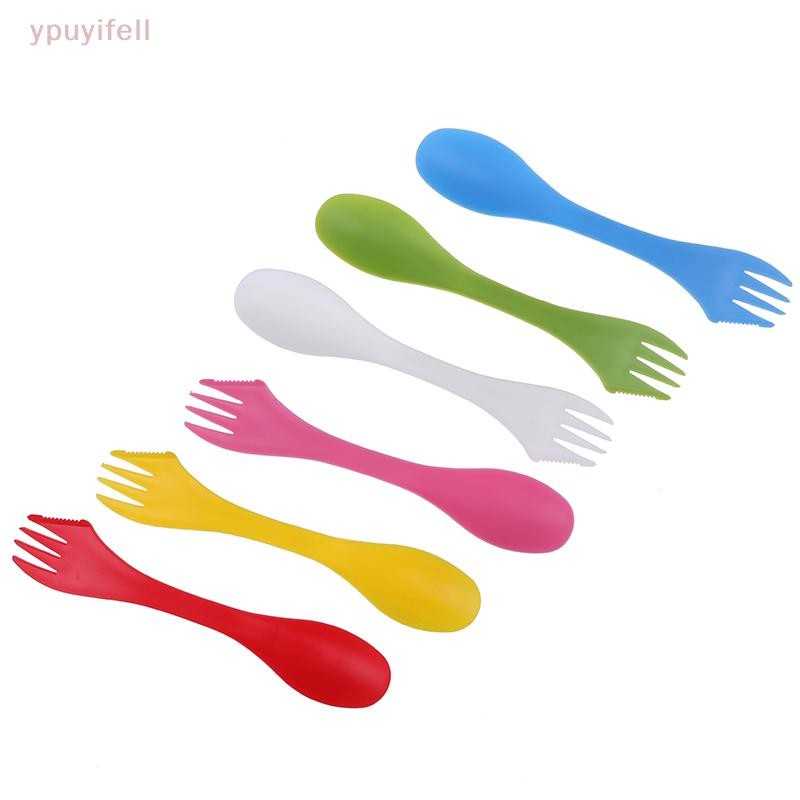 [YPU] 1p็อกék Ford 1 ช้อนส้อมเครื่องตัด Travel Camping Hiking combed อุปกรณ์ปิกนิกพลาสติก Spork mork สโนนคอท nicen