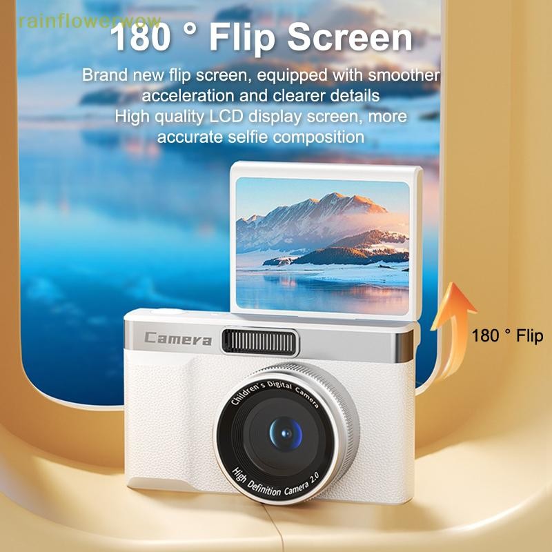 กล้องดิจิตอลC&B CCD Travel 180°Flip Screen Selfie Camara 96MP Autofocus 8X Zoom Entry-Level Kids Camara กล้องการ์ดแบบพกพา (th)
