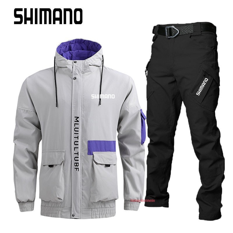 ชุดตกปลา Shimano เสื้อแจ็คเก็ตตกปลาฤดูใบไม้ร่วงฤดูร้อนคุณภาพสูงและกางเกงกันน้ํา