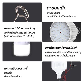HS-85W DC 12V หลอดไฟ LED ใช้ไฟ ไฟตุ้ม พร้อมปากคีบ ใช้กับแบตเตอร์รี่ หลอดไฟ LED ใช้ไฟ แสงสีขาว