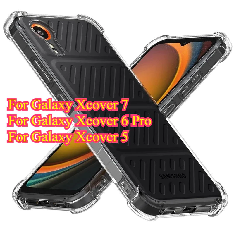 สี่มุมกันกระแทก Soft Case สําหรับ Samsung Galaxy Xcover 7 Pro Xcover 6 Pro 5 บางโปร่งใสซิลิโคนกล้องฝาครอบป้องกัน