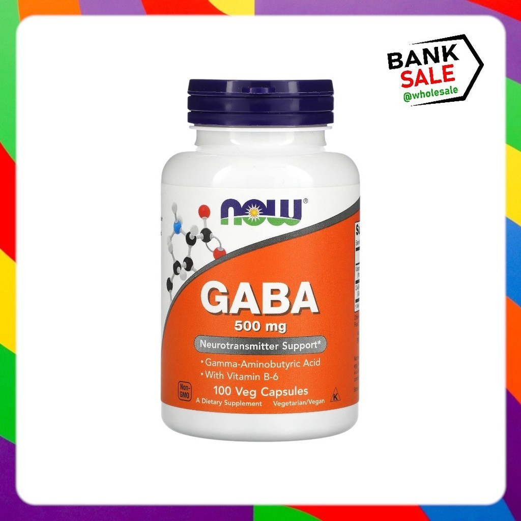NOW Foods, GABA with Vitamin B-6, 500 mg, 100 Veg Capsules