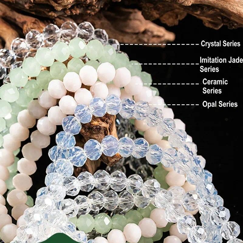 6 มม./86 ชิ้น Porcelain แก้วคริสตัล Briolette Rondeelle ลูกปัด Strand | DIY เครื่องประดับสร้อยข้อมือ Spacer ลูกปัดและอุปกรณ์หัตถกรรม