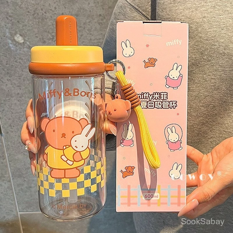 🔥แก้วน่ารัก ความจุ 600ML วัสดุTritan ลายการ์ตูนน่ารัก แก้วน้ำพลาสติกแบบมีหลอดดูด ถ้วย ของขวัญ thumbnail 3