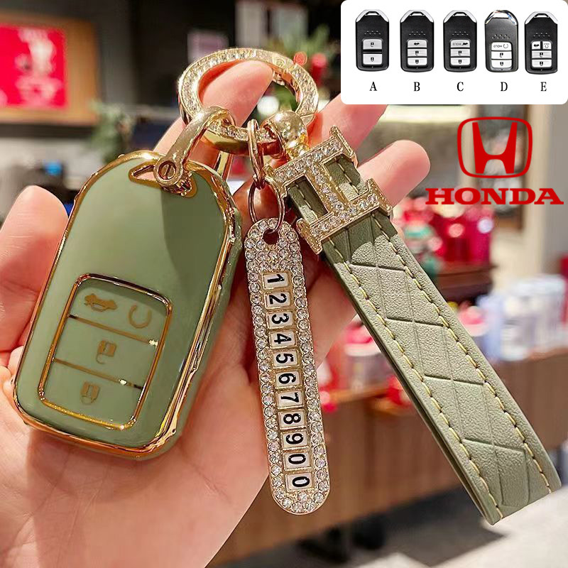 เคสกุญแจรถ HONDA อุปกรณ์เสริมกุญแจอัจฉริยะเหมาะสําหรับ HONDA jazz/HR-V/CR-V/BR-V/city/civic เคสกุญแจรีโมท
