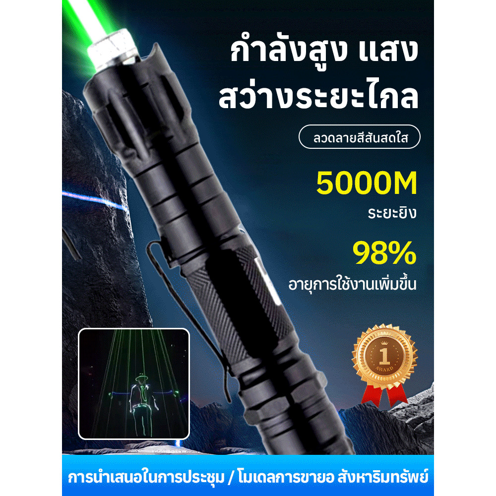 🎈ขายร้อนโปรโมชั่นราคาต่ำ🎈ปากกาเลเซอร์พลังงานสูงระยะไกล/ไฟฉายเลเซอร์พลังงานสูงแสงสีเขียว/ปากกาเลเซอร์ท้องฟ้ายามค่ำคืน แบตเตอรี่ลิเธียม