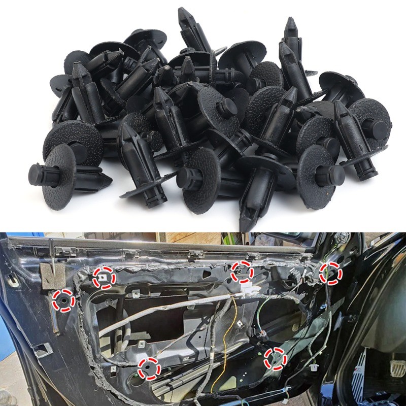 [AM3C] ชุดยึดอัตโนมัติสากล 50/100 ชิ้น | 6/7/8 มม. ปอม คลิปสําหรับแผงประตู/ตัวยึด/เปลือกรถจักรยานยนต์ติดตั้งง่ายตัวยึดตัดยานพาหนะที่มีการออกแบบป้องกันการสั่นสะเทือน - รูปที่ 2