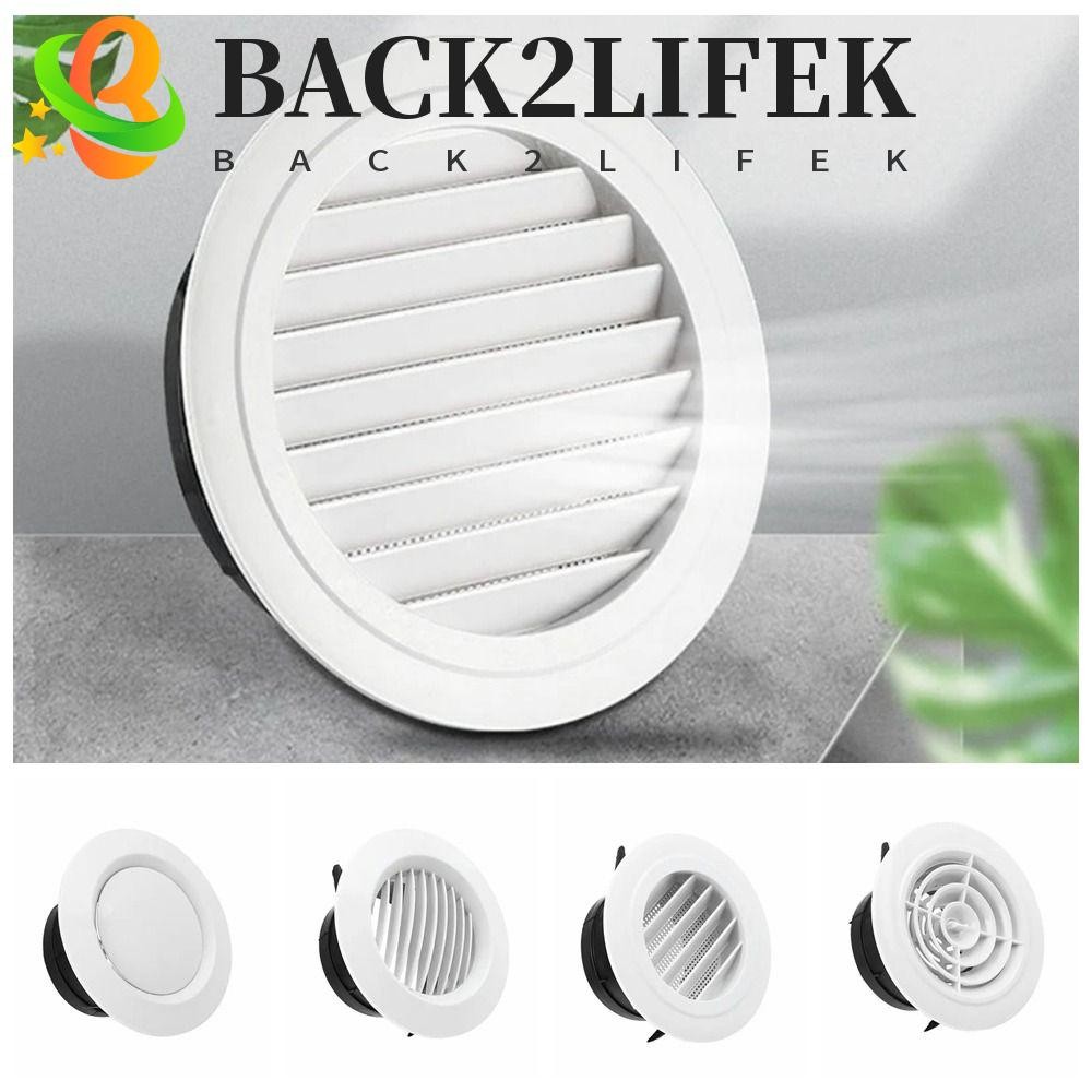 BACK2LIFEK Air Vent Extract Valve Grille, ปรับพลาสติกรอบ Air Vent Extract Valve, Air Outlet Fresh System Wall Mount 75-200 มม.สีขาวท่อระบายอากาศ Home