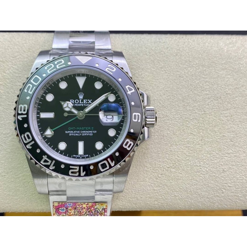 (สินค้าพร้อมส่ง) นาฬิกาข้อมือ  GMT  Swiss โรงงาน: Clean V2 Cal 3285 ใส่สลับ ตรงปกครับ เหมือนที่สุดคร