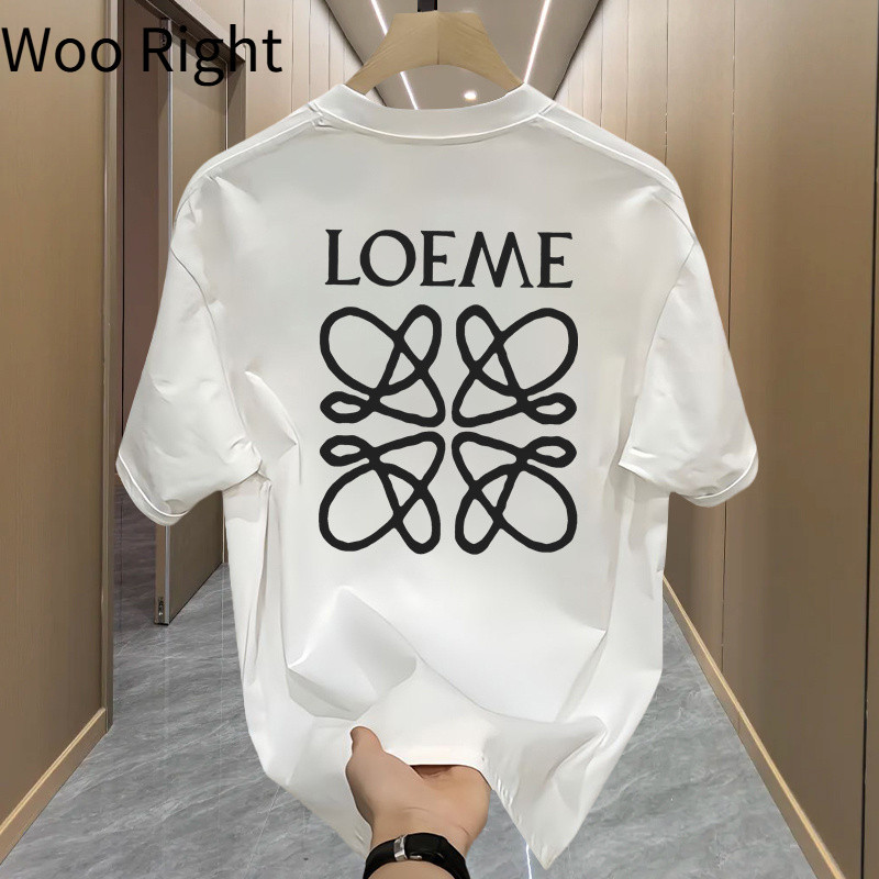 (จัดส่งตลอด 24 ชั่วโมง)Woo Right เสื้อแขนสั้นแบบโล่งและทันสมัย ที่มีพิมพ์อักษรและทำจากผ้าฝ้ายสำหรับฤดูร้อน