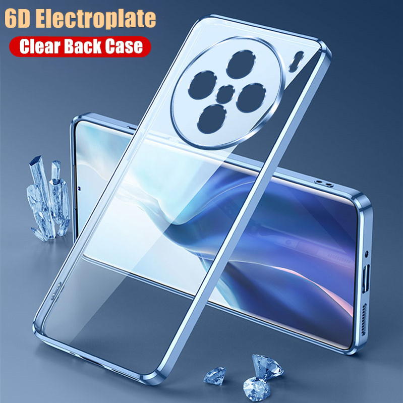 สําหรับ Vivo X200 Pro V2413 V2415 ยืดหยุ่นซิลิโคนนุ่มขอบชุบ Jelly กรณีคริสตัลใส Anti-yellowing โปร่ง