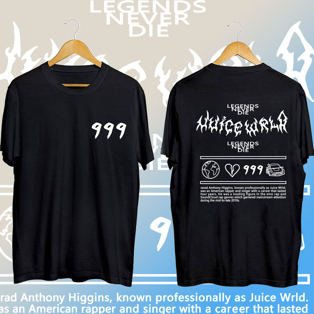 【พร้อมส่ง】Juice Wrld Rapper เสื้อยืดแขนสั้นแร็ปเปอร์999 T-shirt S-5xl