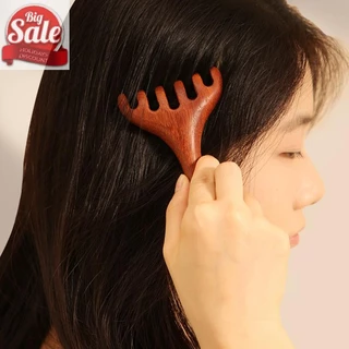 AF ไม้จันทน์สีทองธรรมชาติห้ากรงเล็บนวดหนังศีรษะ Gua Sha เครื่องมือ Back Scratcher สปามือถือ Meridian หวีนวด Hair Care A