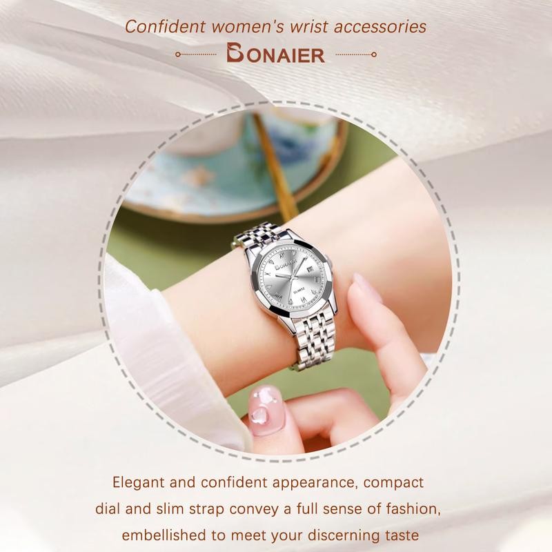 นาฬิกาผู้หญิงแฟชั่น CHAXIGO&BONAIER นาฬิกาเพชรกระจก ดีไซน์ไม่ซ้ำใคร นาฬิกาผู้หญิงที่สง่างาม เหมาะสำหรับผู้หญิงอายุน้อย BK986-1 - รูปที่ 7