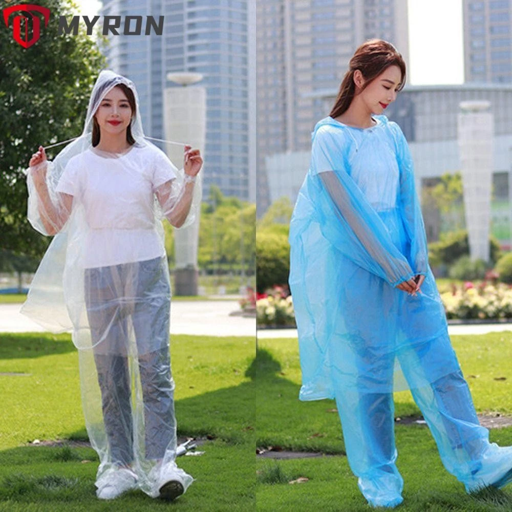 ไมรอน เสื้อกันฝนแบบใช้แล้วทิ้ง แบบพกพา กันน้ำ
