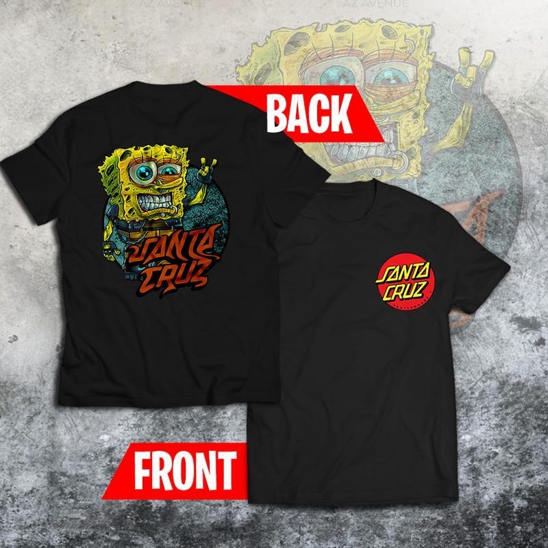 [COD]SANTA CRUZ Skateboard Streetwear Microfiber Dri-Fit โพลีเอสเตอร์แขนสั้น Lengan Pendek Baju เสื้อยืด SCV1-MFSS-0012