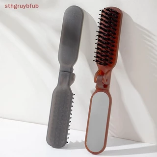 STHB Mane แปรงขนพับได้แบบพกพาหวีกระจกพ็อกเก็ตพับ Travel นวดเครื่องมือจัดแต่งทรงผม Salon ของขวัญ TH