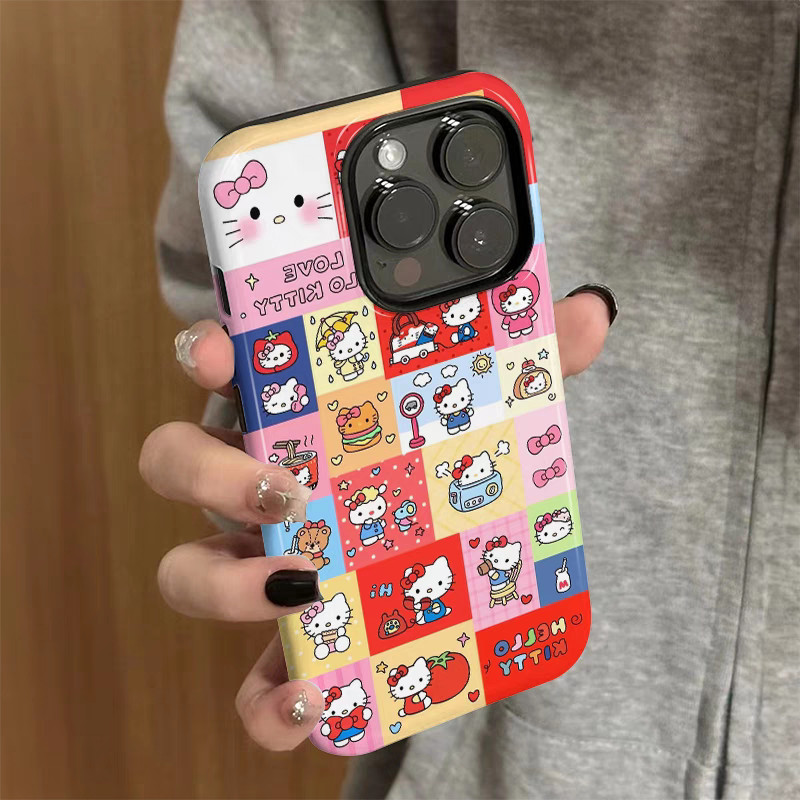 จิ๊กซอว์ KTcat เคสโทรศัพท์ 2-in-1 เข้ากันได้กับ iPhone 15 Pro Max, Apple 16 14 Plus 11/12/13 Pro Max, เคสป้องกันกันกระแทกใหม่