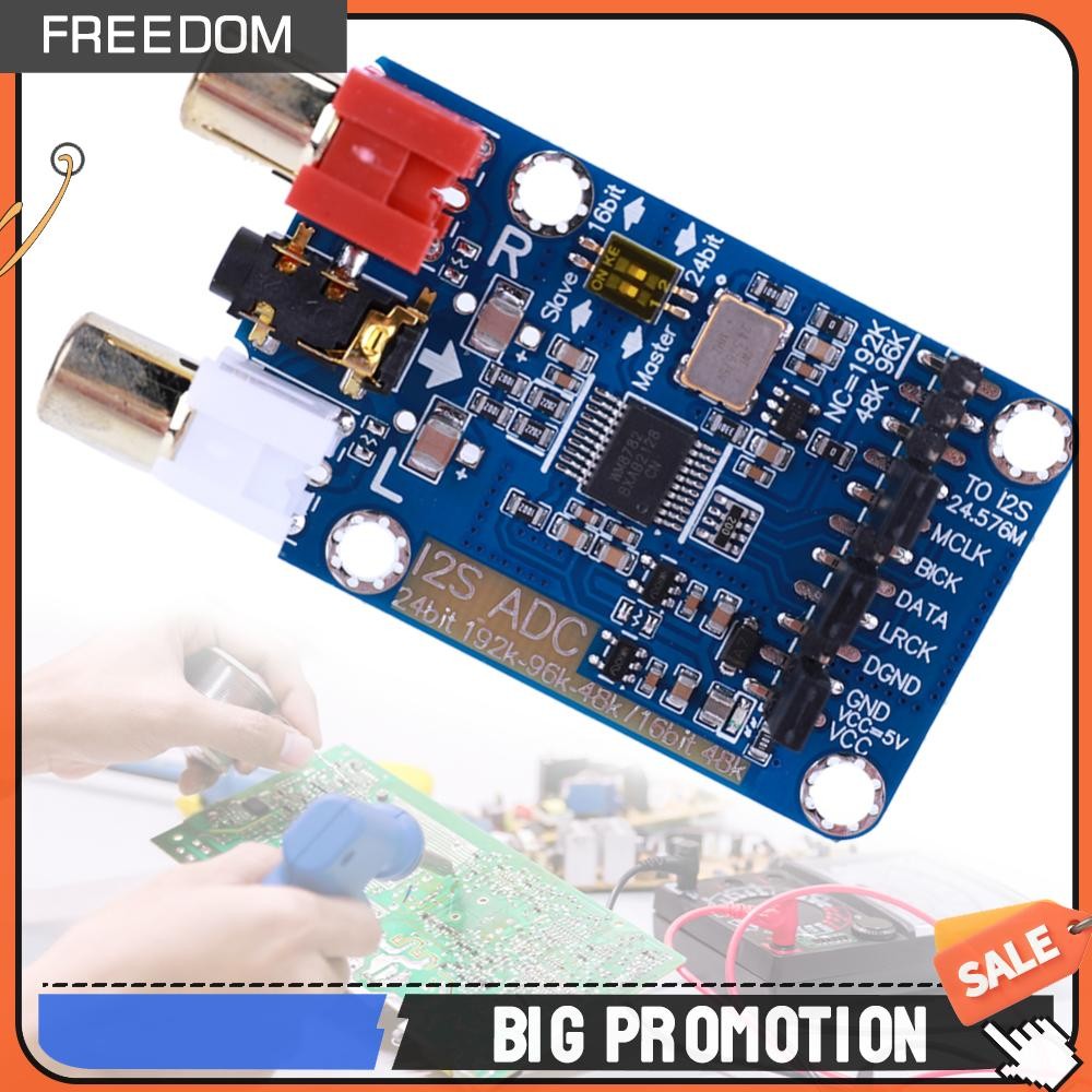 I2S ADC HiFi Audio Acquisition การ์ดโมดูล WM8782S Master Slave โหมด Development Board 24BIT 192K 96K