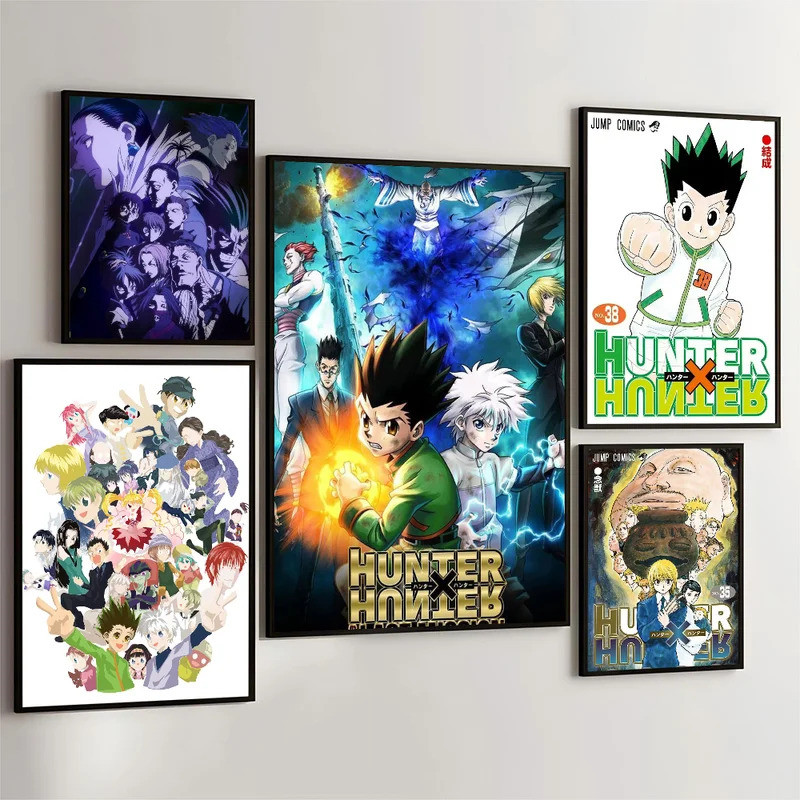 1PC HUNTER X HUNTER Anime Poster Movie Sticky Posters Retro Kraft Paper Sticker DIY Room Bar Cafe Ae