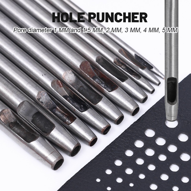 Multi-size DIY เย็บหนังรูกลม Puncher เข็มขัดอเนกประสงค์สายคล้องไหล่เครื่องมือเจาะ