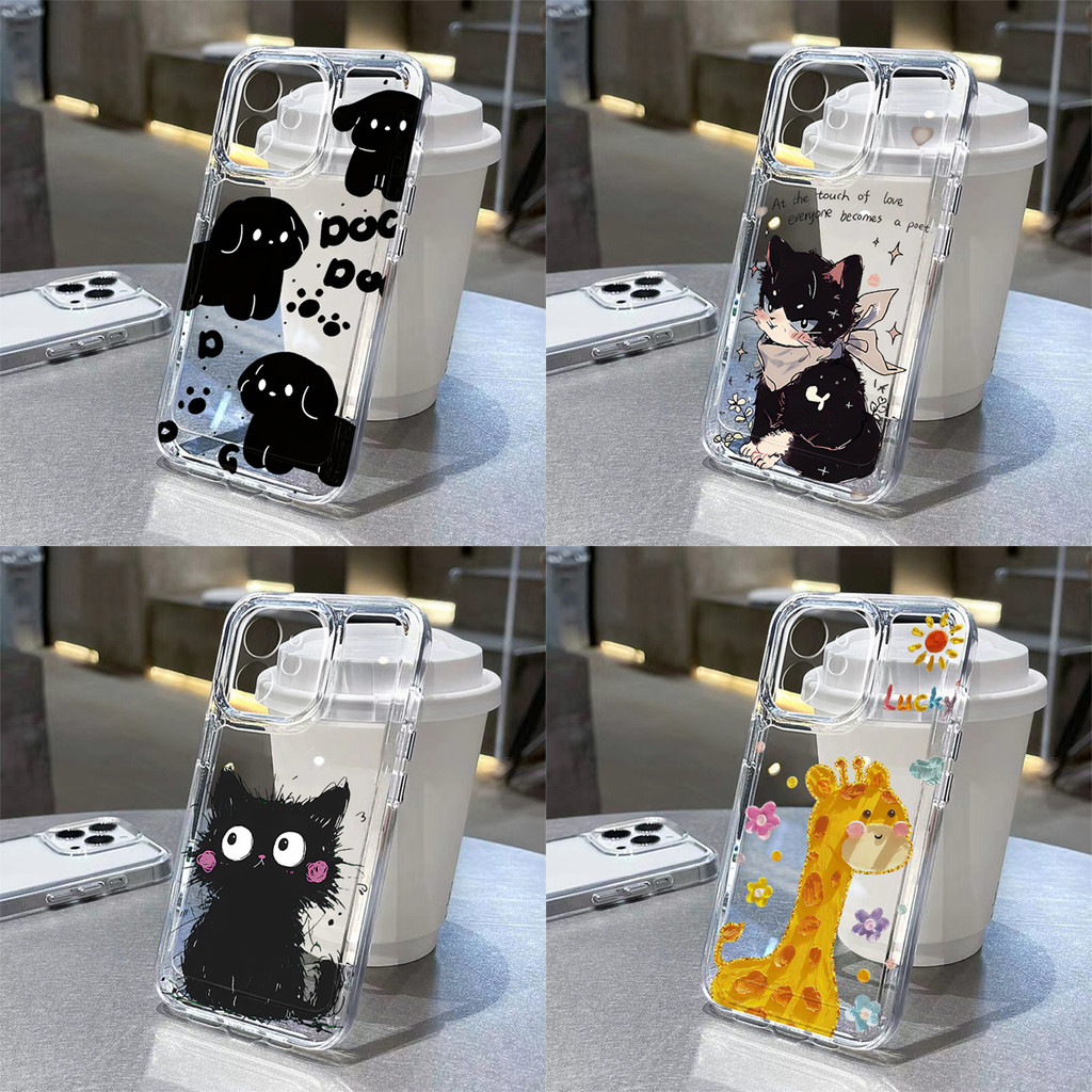 Space เคส for oppo A60 A79 A18 A17 A16 A38 A54 A78 A15 A53 A5 A9 A57 A95 A74 4G 5G Reno 8T 11F Pro สุนัข กันกระแทกนุ่ม