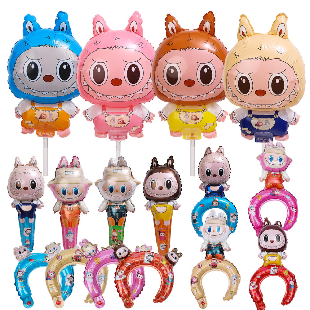 5 ชิ้น Labubu อลูมิเนียมฟิล์มบอลลูน - Baby Shower อุปกรณ์จัดงานแต่งงาน - หลายสไตล์, การ์ตูน - Inflatable บอลลูนมือถือ - ภาพเคลื่อนไหววันเกิด Party Decor