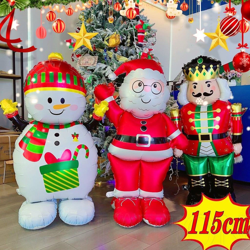 118ซม.ยืนขนมปังขิงman Santa Clausฟอยล์บอลลูน-น่ารัก,การ์ตูน,ขนาดใหญ่,หลายสไตล์-Blow Up Snowman Elk Xmas Treeบอลลูน-ธีมคริสต์มาสปาร์ตี้อุปกรณ์ตกแต่งบ้าน