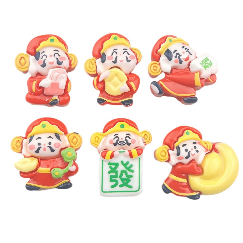 ปีใหม่ปีใหม่ตรุษจีนเทพเจ้าแห่งความมั่งคั่งแท่งเรซิน DIY อุปกรณ์เสริมขายส่งมือ DIY ครีมกาวเคสโทรศัพท์เชือกหัว - รูปที่ 3
