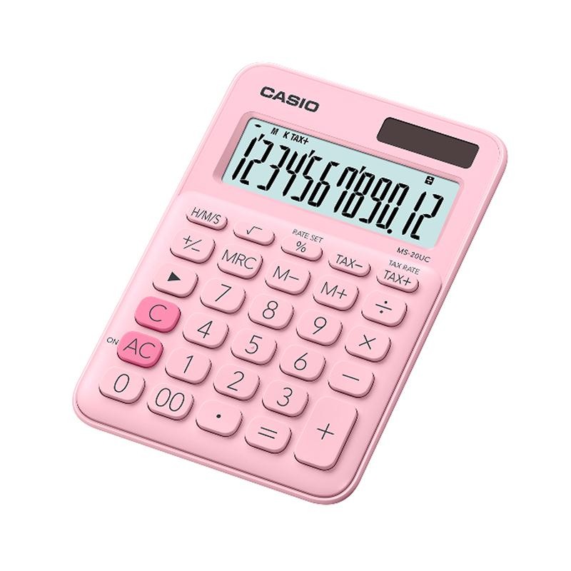 Casio เครื่องคิดเลข รุ่น MS-20UC สีชมพูอ่อน