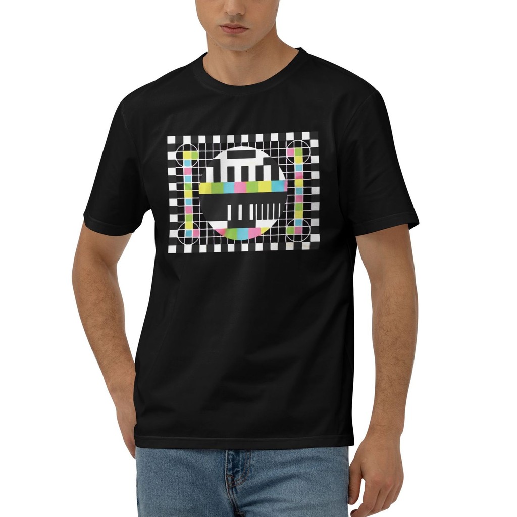 Big Bang Nerd พร้อม Tv Test Pattern Theory เสื้อยืดผ้าฝ้าย