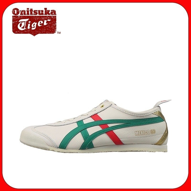 Onitsuka Tiger MEXICO 66รองเท้าลำลอง Onitsuka Tiger สำหรับผู้ชายและผู้หญิงผิวสีเขียวข้าวแดง1183b511-