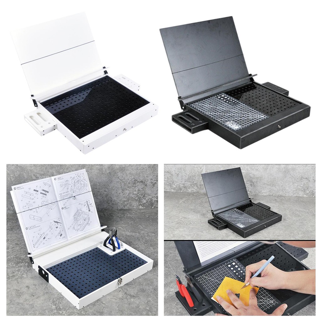 [mibum01eb] Workbench สําหรับทําโมเดลโต๊ะทํางานแบบพกพาเหมาะสําหรับรุ่น DIY ทําอุปกรณ์เสริมกล่องเก็บรุ่นกล่องอาคาร