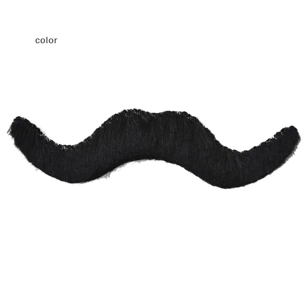 [สี] 12 ชิ้นชุดผู้ชายสีดําปลอม Mostache หนวดตลก Beard Party ฮาโลวีนเครื่องแต่งกาย TH thumbnail 9