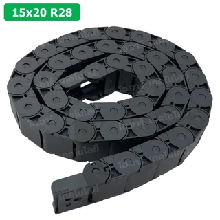DC-15x20 R28 รางกระดูกงู รางสายไฟ 15x20x1000mm Drag chain engraving machine รางกระดูกงูร้อยสายไฟ Cable Dragchain รางร...