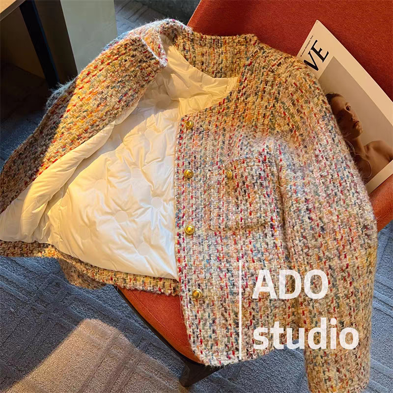 Cotton French temperament color coat for women's autumn and winter new high-end casual coat Korean s