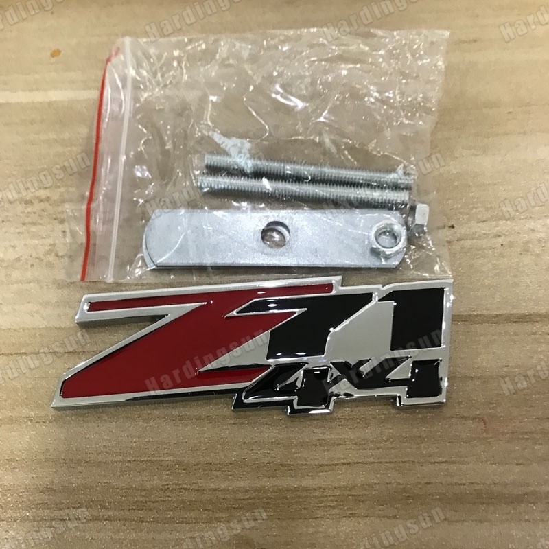จัดแต่งทรงผมรถสติกเกอร์โลหะ Z71 4X4 Grille Emblem ตกแต่งด้านหลังสติกเกอร์สําหรับ Chevrolet Silverado